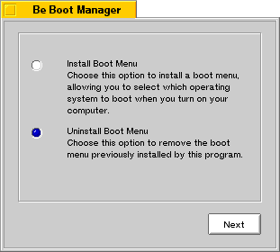 Uninstall Boot Menu Option