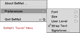 BeMail's Secret Menu