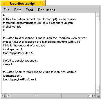 Using the UserBootscript to switch Workspaces.