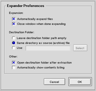 Expander preferences