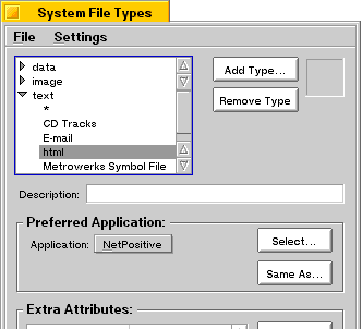 FileTypes panel