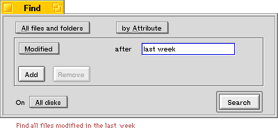 Find Panel: find last week's files